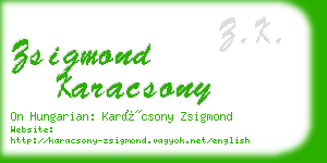 zsigmond karacsony business card